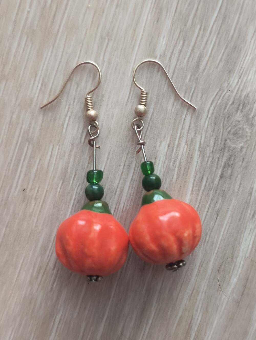 Handcrafted Pumpkin Drop Earrings